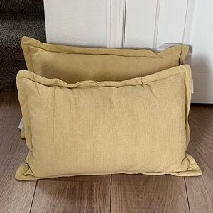 Set of Two Yellow Throw Pillows